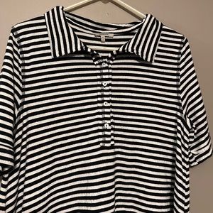 Black & White Striped Cotton Dress/Top